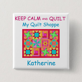 Bóton Quadrado 5.08cm Mantenha crachá conhecido calmo e da edredão de