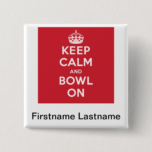 Bóton Quadrado 5.08cm "Mantenha" o botão personalizado calmo (Frente)