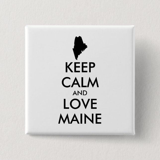 Bóton Quadrado 5.08cm MANTER CALMO e AMOR personalizáveis (Frente)