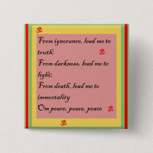 Bóton Quadrado 5.08cm Mantra Hindu OM