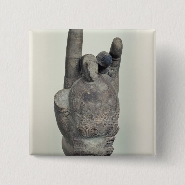 Bóton Quadrado 5.08cm Mão de uma estátua colossal de Shiva, do Koh (Frente)