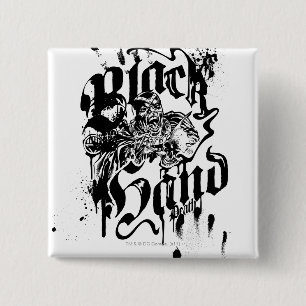 Bóton Quadrado 5.08cm Mão preta - colagem