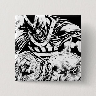 Bóton Quadrado 5.08cm Mão preta com painel 2 do crânio