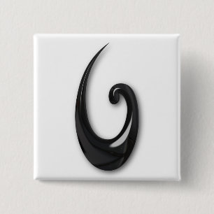 Bóton Quadrado 5.08cm Maori-Fish Hook-obsidian