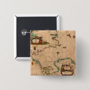 Bóton Quadrado 5.08cm Mapa antigo antigo inspirado (1)