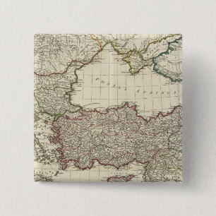 Bóton Quadrado 5.08cm Mapa clássico de Roma