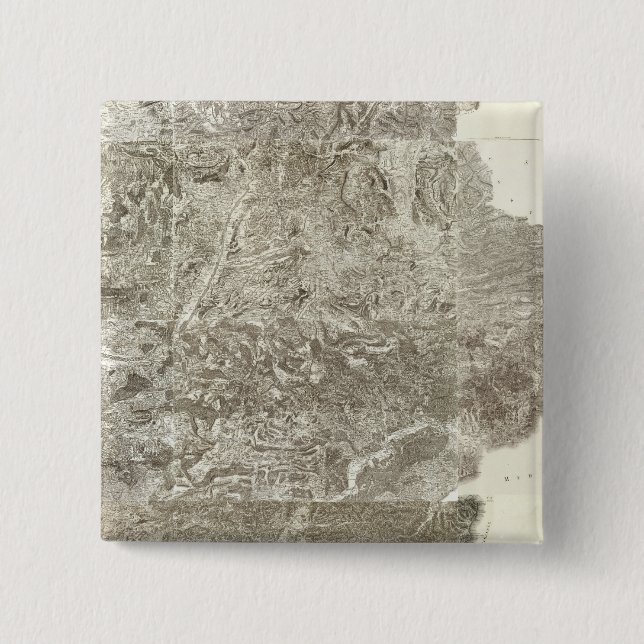 Bóton Quadrado 5.08cm Mapa composto da França (Frente)