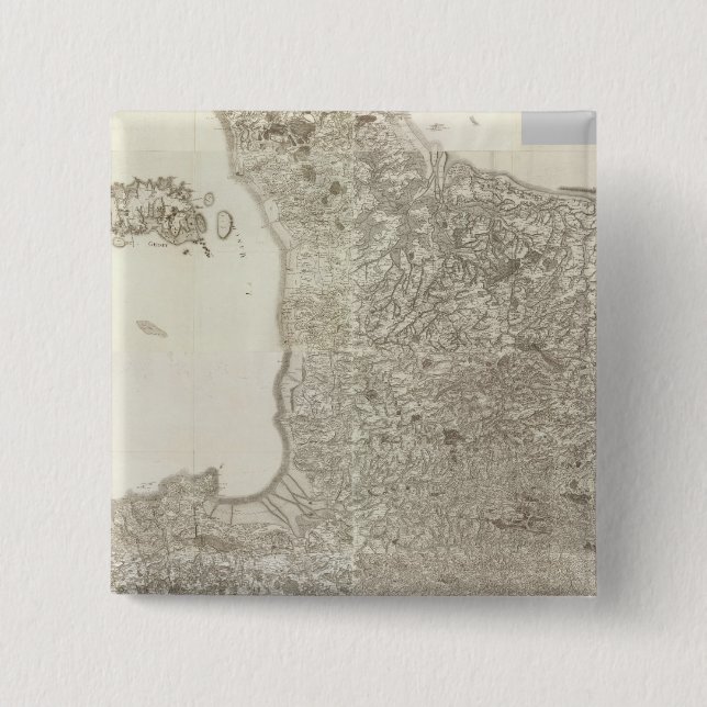 Bóton Quadrado 5.08cm Mapa composto da França 2 (Frente)