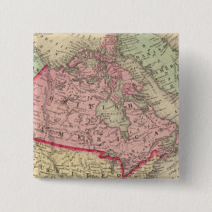 Bóton Quadrado 5.08cm Mapa Da América Do Norte