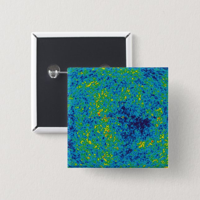 Bóton Quadrado 5.08cm Mapa da Anisotropia da Sonda de Micro-ondas WMAP d (Frente & Verso)