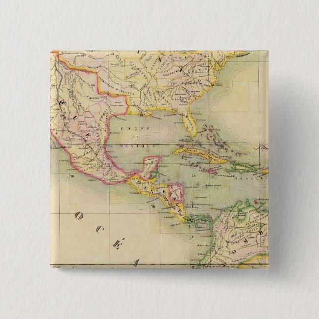 Bóton Quadrado 5.08cm Mapa da Assembleia da América (Frente)