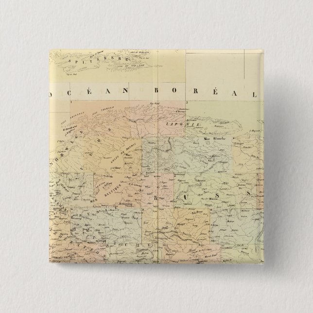 Bóton Quadrado 5.08cm Mapa da Assembleia da Europa (Frente)