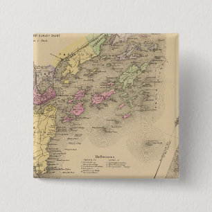 Bóton Quadrado 5.08cm Mapa da Baía de Casco