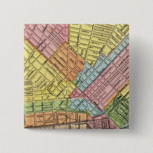 Bóton Quadrado 5.08cm Mapa da Cidade de Buffalo