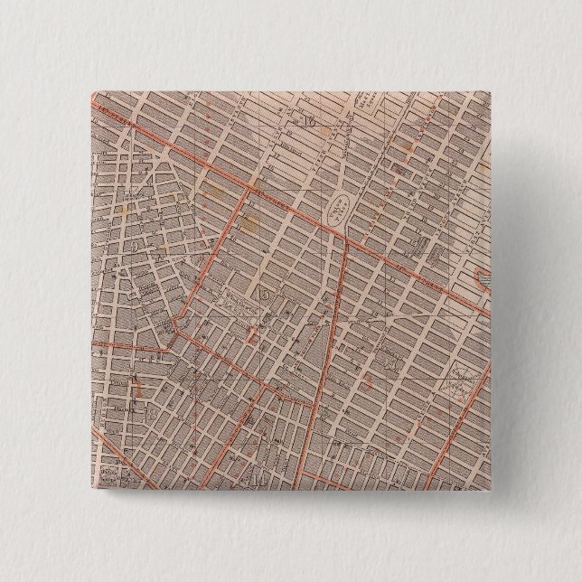 Bóton Quadrado 5.08cm Mapa da Cidade do Atlas (Frente)
