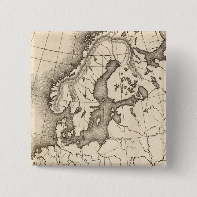 Bóton Quadrado 5.08cm Mapa da Europa (Frente)