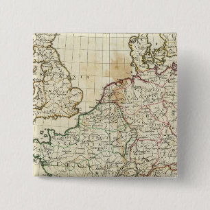 Bóton Quadrado 5.08cm Mapa da Europa gravado