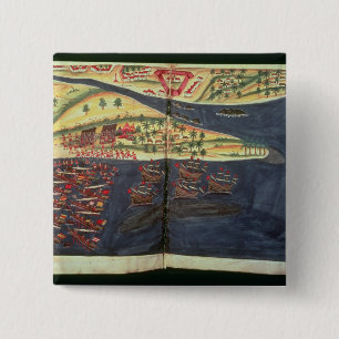 Bóton Quadrado 5.08cm Mapa da exploração de Surat