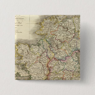 Bóton Quadrado 5.08cm Mapa da Irlanda
