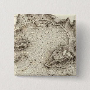 Bóton Quadrado 5.08cm Mapa da porta de Acapulco