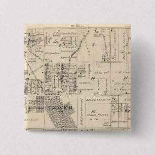 Bóton Quadrado 5.08cm Mapa da Seção do Condado de Tulare T17S R23E