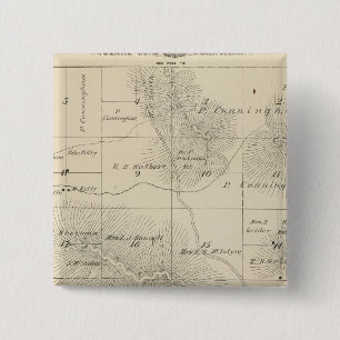 Bóton Quadrado 5.08cm Mapa da Seção do Condado de Tulare T23S R28E