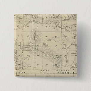 Bóton Quadrado 5.08cm Mapa da Seção do Condado de Tulare T24S R1619E