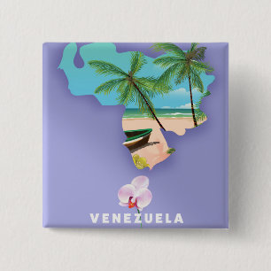 Bóton Quadrado 5.08cm Mapa da Venezuela