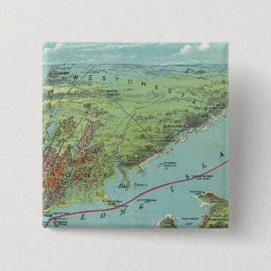 Bóton Quadrado 5.08cm Mapa Das Aves Para O Olhar De Nova Iorque E De Viz