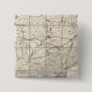 Bóton Quadrado 5.08cm Mapa das Domínios Britânico e Francês