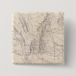 Bóton Quadrado 5.08cm Mapa das províncias de Cordova e San Luis
