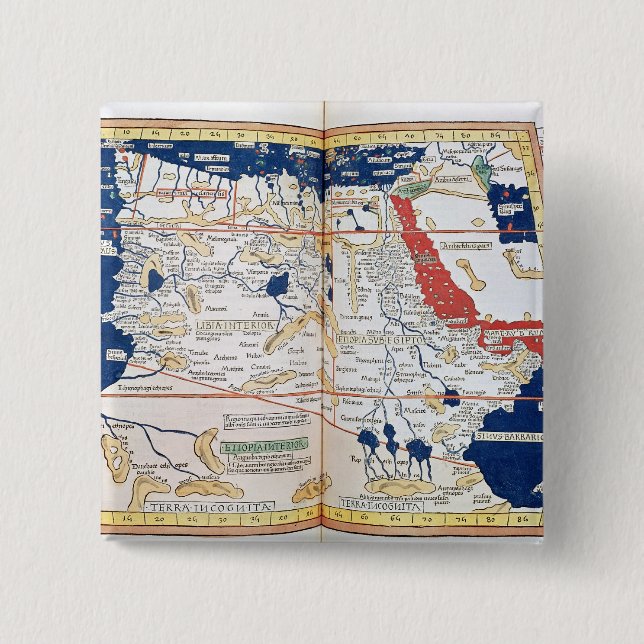 Bóton Quadrado 5.08cm Mapa de África (Frente)