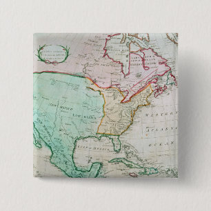 Bóton Quadrado 5.08cm Mapa de America do Norte