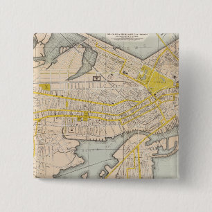 Bóton Quadrado 5.08cm Mapa De Boston