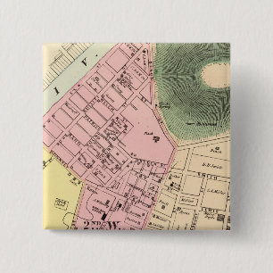 Bóton Quadrado 5.08cm Mapa de Charleston, Virgínia Ocidental