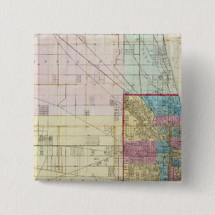 Bóton Quadrado 5.08cm Mapa de Chicago