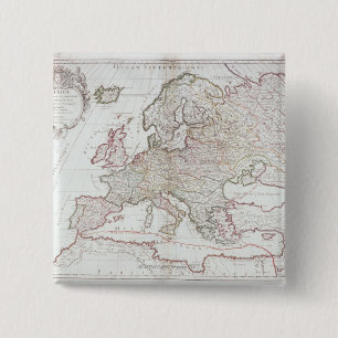 Bóton Quadrado 5.08cm Mapa de Europa 7
