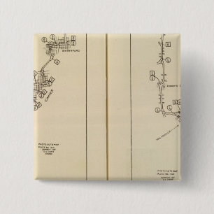 Bóton Quadrado 5.08cm Mapa de índice para Albany, Primaveras Saratoga