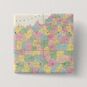 Bóton Quadrado 5.08cm Mapa de Kentucky e Tennessee