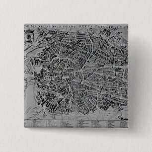 Bóton Quadrado 5.08cm Mapa de Madrid