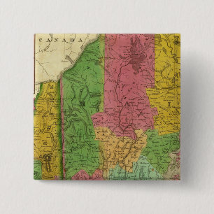 Bóton Quadrado 5.08cm Mapa de Maine, New Hampshire e Vermont