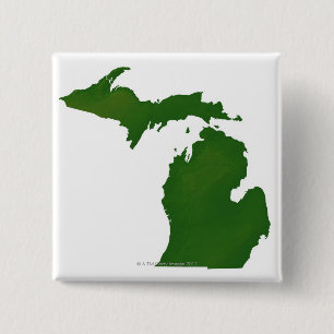 Bóton Quadrado 5.08cm Mapa de Michigan