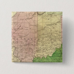 Bóton Quadrado 5.08cm Mapa de Olney dos Estados ocidentais