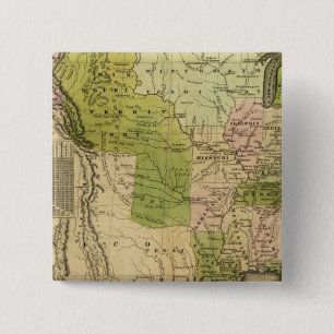 Bóton Quadrado 5.08cm Mapa de Olney dos Estados Unidos