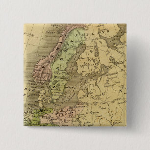 Bóton Quadrado 5.08cm Mapa de Olney para a Europa