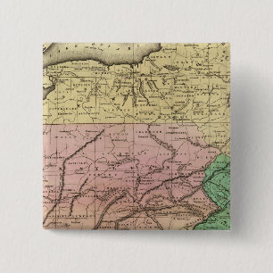 Bóton Quadrado 5.08cm Mapa de Olney para os Estados Unidos