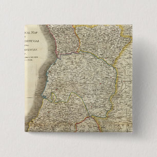 Bóton Quadrado 5.08cm Mapa de Portugal