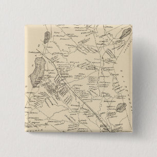 Bóton Quadrado 5.08cm Mapa de Salem Massachusetts (1892)