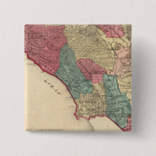 Bóton Quadrado 5.08cm Mapa de Sonoma County California