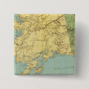 Bóton Quadrado 5.08cm Mapa do Alasca de Rand McNally